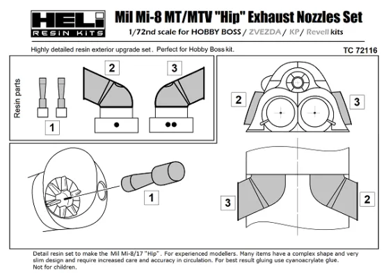 Mil Mi-8M/MTV Exhaust Nozzles 1:72