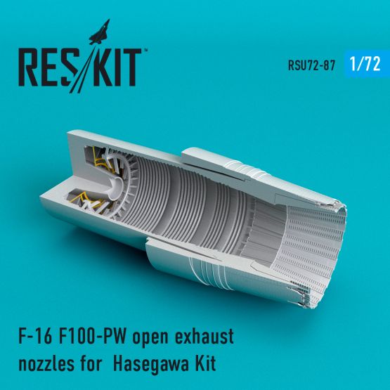 F-16 F100-PW open exhaust nozzles for Hasegawa 1:72