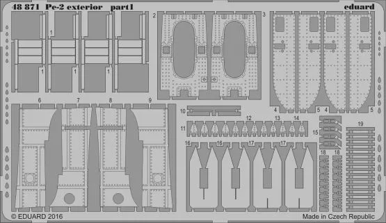 Pe-2 exterior P.E. for Zvezda 1:48