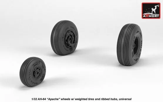 AH-64 Apache wheels, ribbed hubs 1:32