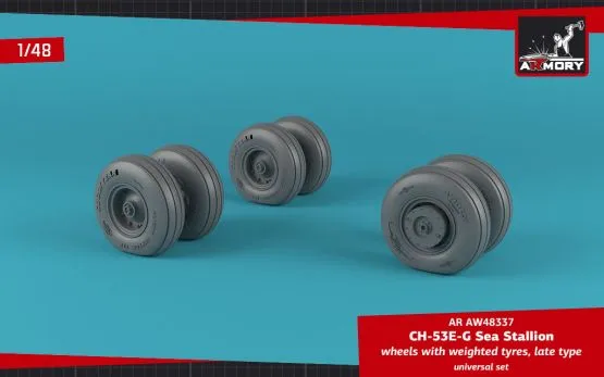CH-53 Sea Stallion wheels w/ weighted tires, late 1:48
