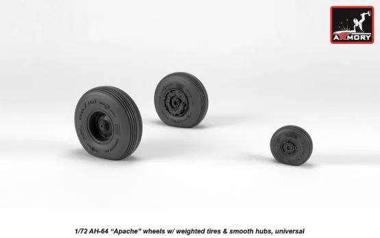 AH-64 Apache wheels w/ smooth hubs 1:72