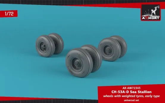 CH-53 Sea Stallion wheels w/ weighted tires, early 1:72