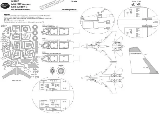 Su-30SM EXPERT mask for Kitty Hawk 1:48