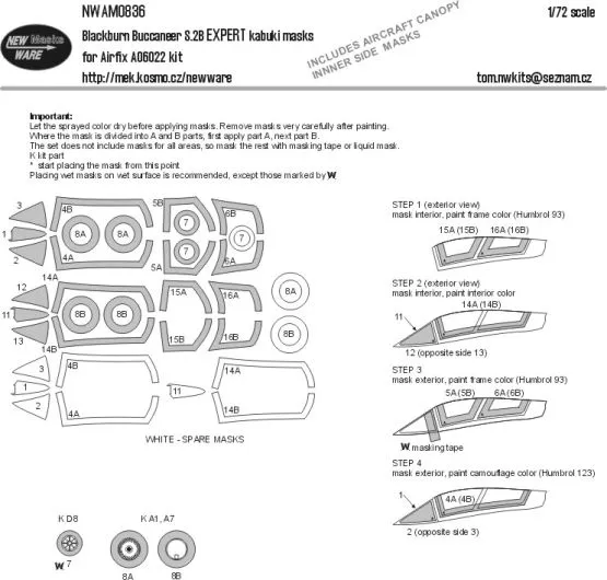 Buccaneer S.2B EXPERT mask for Airfix 1:72