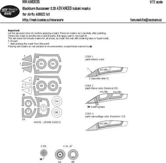 Buccaneer S.2B ADVANCED mask for Airfix 1:72