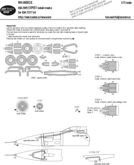 MiG-25PD ADVANCED mask for ICM 1:72