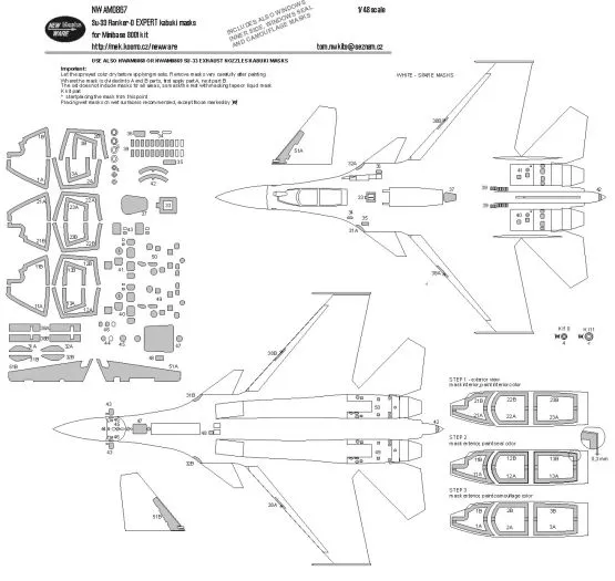 Su-33 EXPERT mask for Minibase 1:48