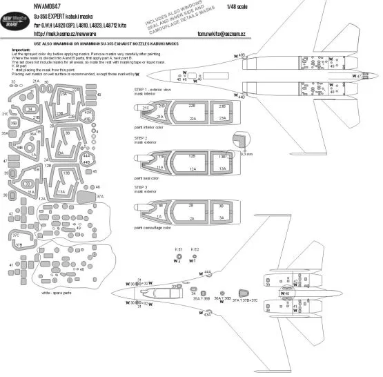 Su-35S EXPERT mask for G.W.H. 1:48