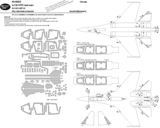 Su-27UB EXPERT mask for G.W.H. 1:48