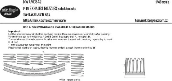 F-15I EXHAUST NOZZLES mask for G.W.H. 1:48