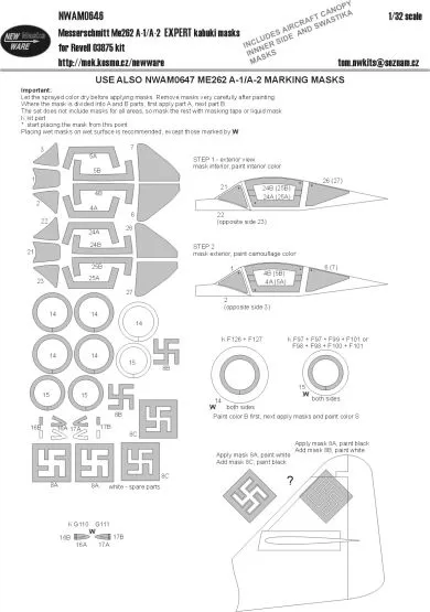 Me 262 A-1/A-2 EXPERT mask for Revell 1:32