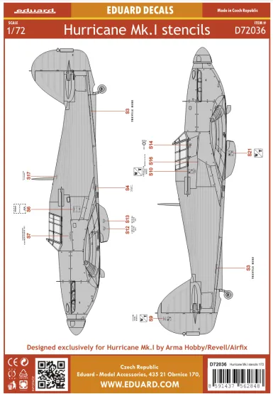 Hurricane Mk.I stencils 1:72