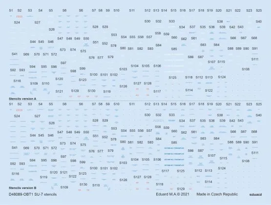 Su-7 stencils 1:48