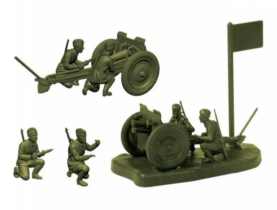 Soviet 76mm Infantry Gun with Crew WWII 1:72