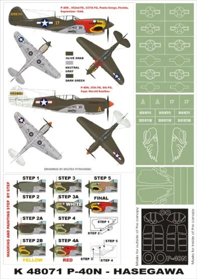 P-40N Super mask for Hasegawa 1:48