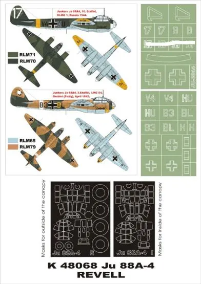 Ju 88A4 Super mask for Revell 1:48