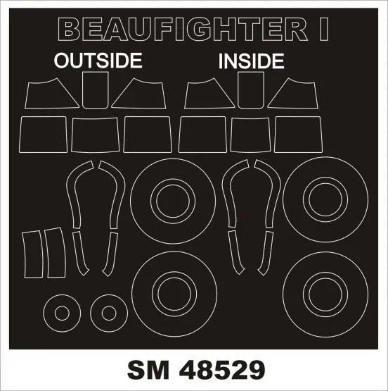 Beaufighter Mk I mask for Revell 1:48