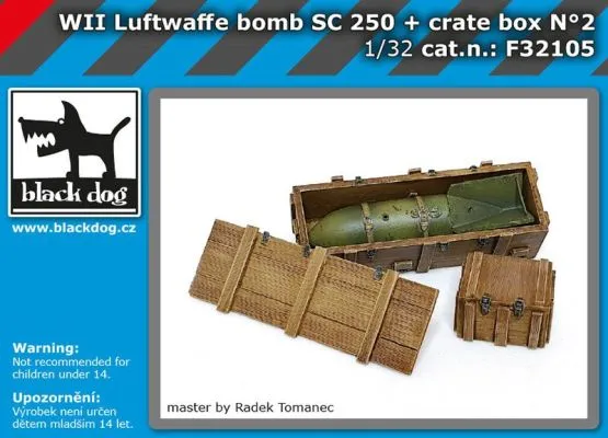 WW II Luftwaffe bomb SC 250 & crate box Nr.2 1:32