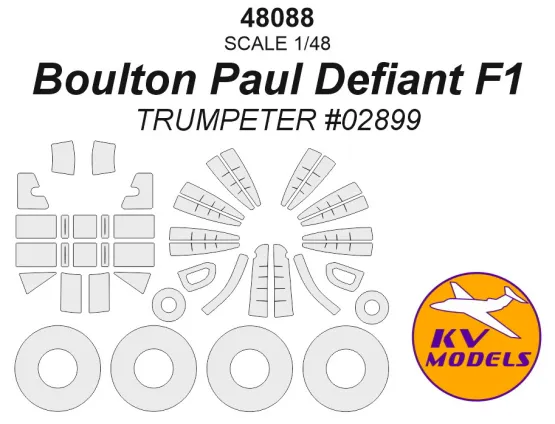 Boulton Paul Defiant F1 mask for Trumpeter 1:48 Boulton Paul Defiant F1 mask for Trumpeter 1:48