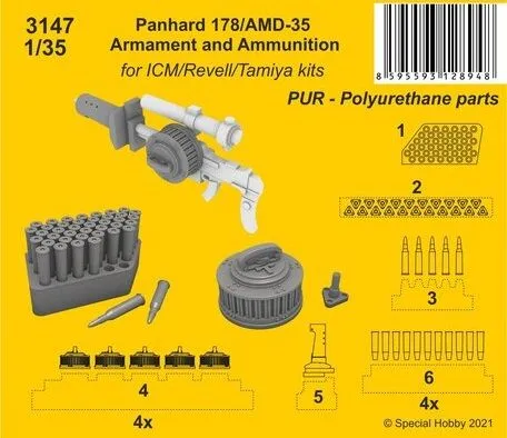 Panhard 178/AMD-35 Armament and Ammunition 1:35 Panhard 178/AMD-35 Armament and Ammunition 1:35