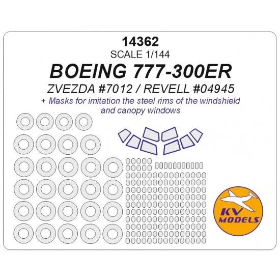 Boeing 777-300ER mask for Zvezda 1:144