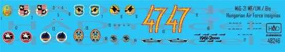 MiG-21 MF/ Bis/UM Hungarian Air Force insignias 1:48