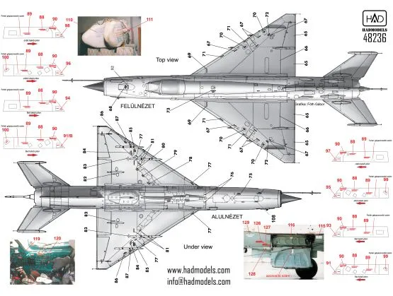 MiG-21 MF/Bis stencil 1 White 1:48