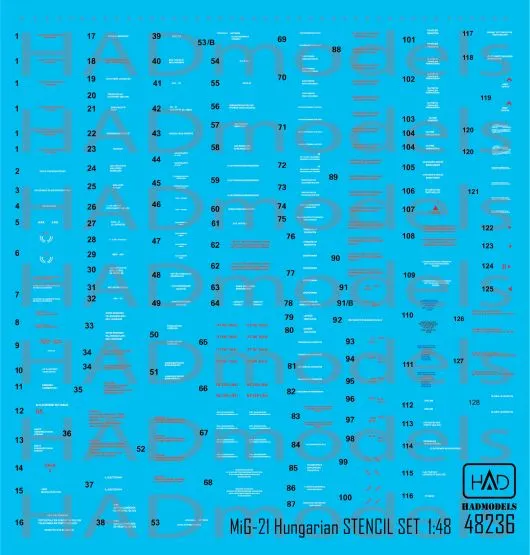 MiG-21 MF/Bis stencil 1 White 1:48