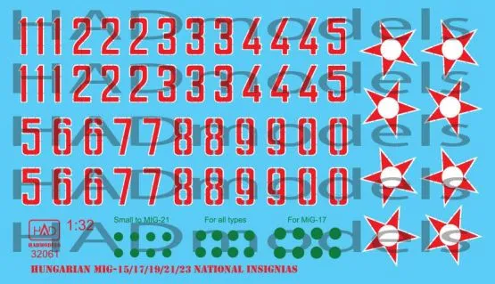 MiG-15/17/19/21/23 Hungarian national insignias 1:32