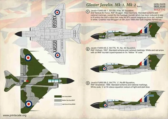 Gloster Javelin Mk.1 Mk.2 Part.1 1:72