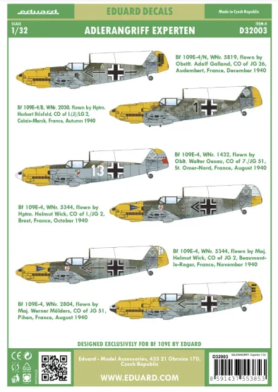 Bf 109E-4 ADLERANGRIFF: Experten 1:32