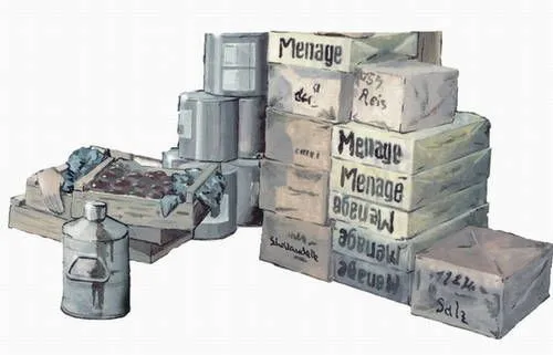 German Proviant set for field kitchen WWII 1:72