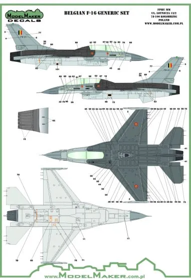 F-16 Belgian insignias & stencils 1:72