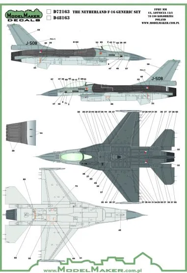 F-16 Netherlands Insignias & stencils 1:72