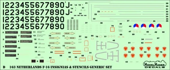 F-16 Netherlands Insignias & stencils 1:72