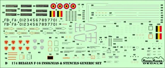 F-16 Belgian insignias & stencils 1:48