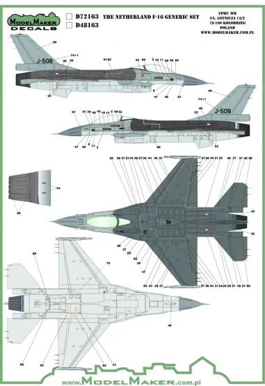 F-16 Netherlands Insignias & stencils 1:48