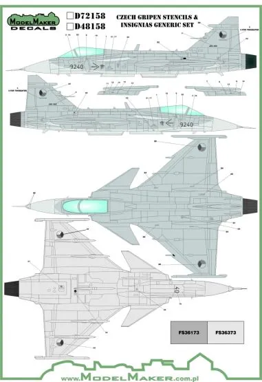 JAS 39 Gripen Czech Stencils & Insignias 1:48
