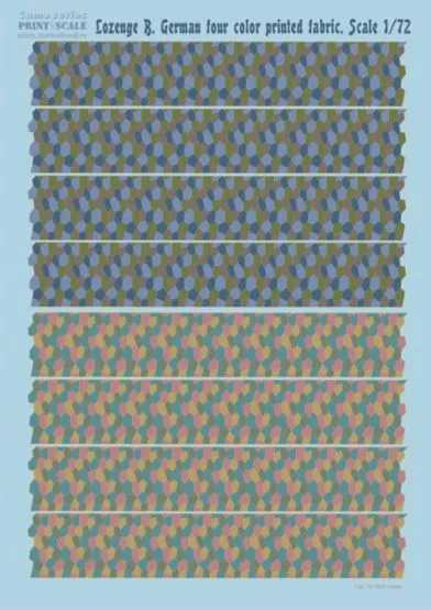 Lozenge B. German four color printed fabric 1:72