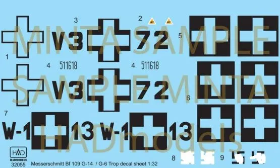 Bf 109G-6/14 (V3+72 ; W1+13) 1:32