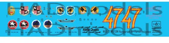 MiG-21 MF/UM Hungarian Air Force insignias 1:32