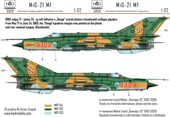 MiG-21MF 9309 ”Dongó” Squadron w/ star national insignias 1:32
