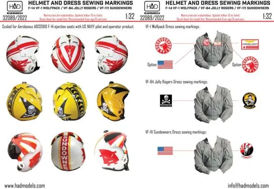 F-14 Helmets and military dress sewing 1:32 F-14 Helmets and military dress sewing 1:32