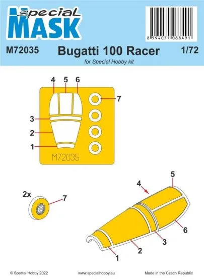 Bugatti 100 mask for Special Hobby 1:72
