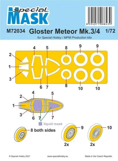 Gloster Meteor Mk.3/4 mask 1:72