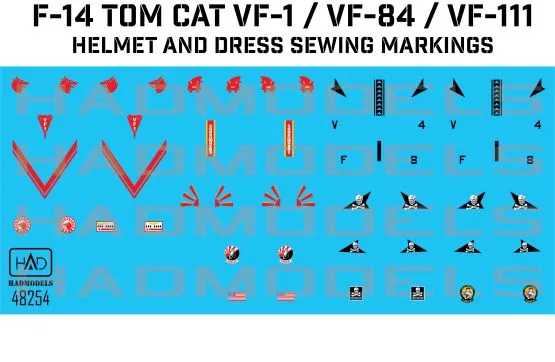 F-14 Helmets and military dress sewing 1:48