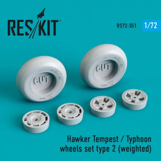 Hawker Tempest/Typhoon wheels set type 2 1:72 Hawker Tempest/Typhoon wheels set type 2 1:72