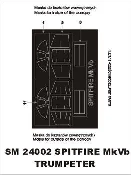Spitfire Mk V B mask for Trumpeter 1:24