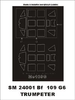 Bf 109G-6 mask for Trumpeter 1:24